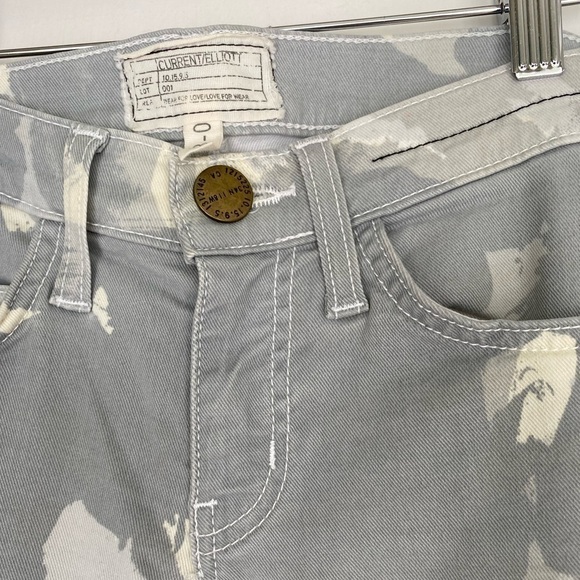 𝅺current/elliott The Stiletto Chance of Rain Watercolor Camo Jeans Womens Sz 23 - Picture 4 of 7